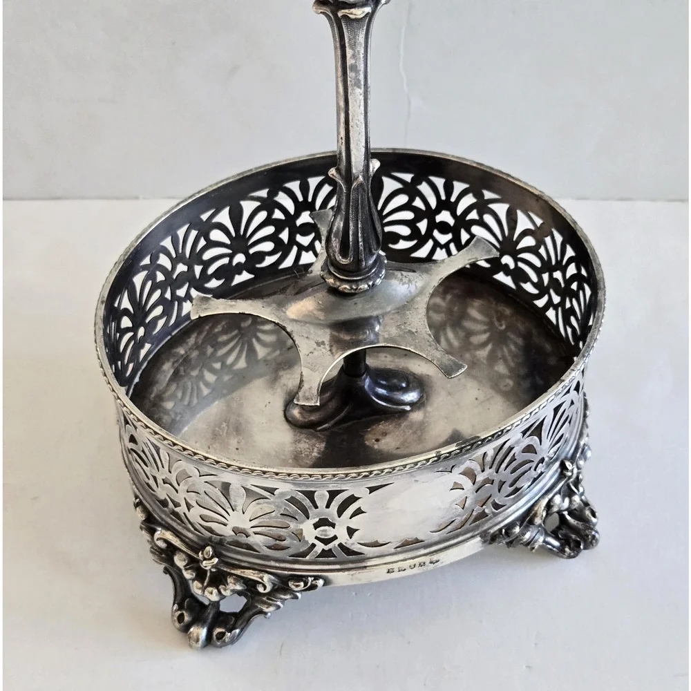 Antique Silver Plated Cruet Holder Ornate Victorian James Dixon & Sons England - Picture 5 of 13